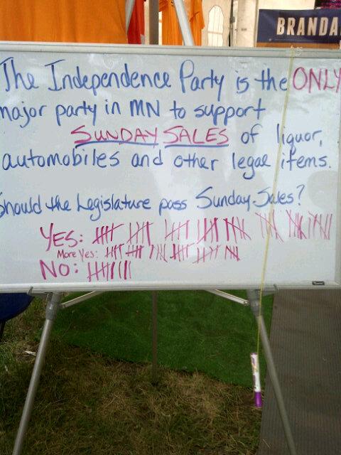 Independence Party of Minnesota supports Sundays liquor sales
